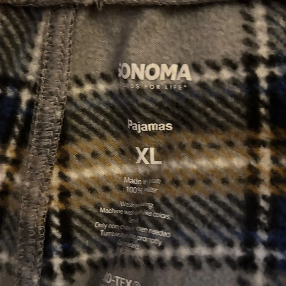 Sonoma Blue and Black Plaid Sweatpants
